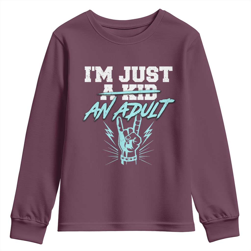 Funny Adulthood Saying Youth Sweatshirt Rock N Roll Lover - Wonder Print Shop