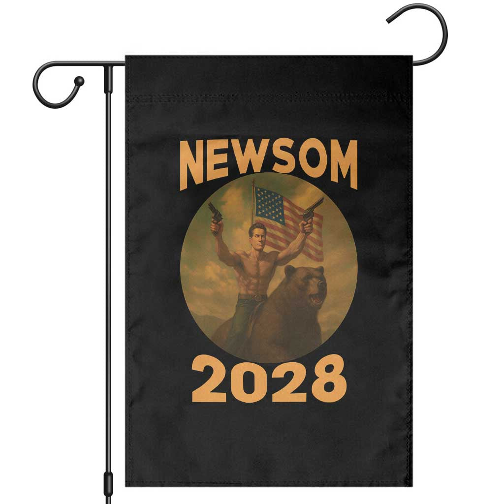 Gavin Newsom 2028 Garden Flag Patriotic Leader President 48 Riding Bear - Wonder Print Shop