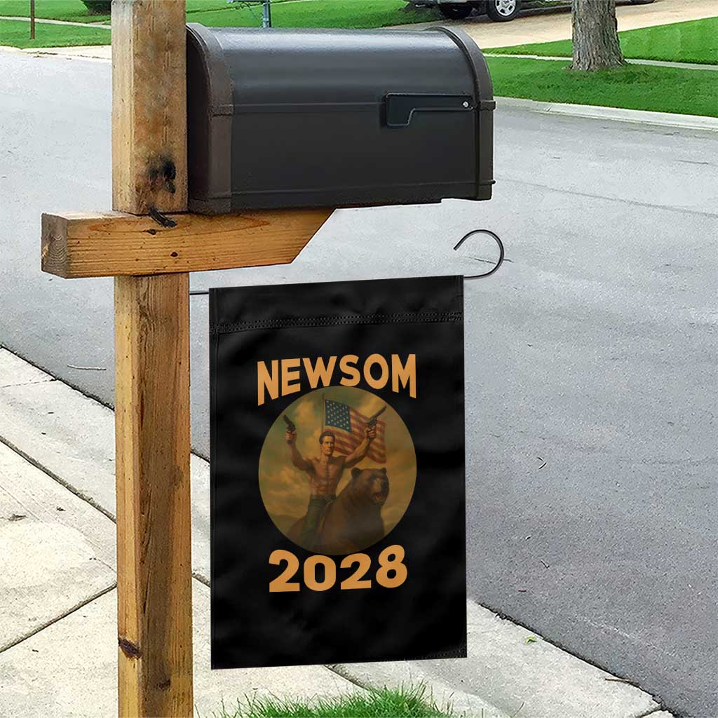 Gavin Newsom 2028 Garden Flag Patriotic Leader President 48 Riding Bear - Wonder Print Shop