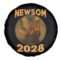 Gavin Newsom 2028 Spare Tire Cover Patriotic Leader President 48 Riding Bear - Wonder Print Shop