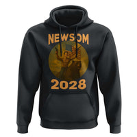 Gavin Newsom 2028 Hoodie Patriotic Leader President 48 Riding Bear - Wonder Print Shop