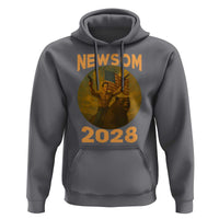 Gavin Newsom 2028 Hoodie Patriotic Leader President 48 Riding Bear - Wonder Print Shop