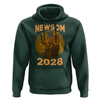 Gavin Newsom 2028 Hoodie Patriotic Leader President 48 Riding Bear - Wonder Print Shop