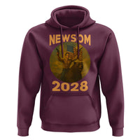 Gavin Newsom 2028 Hoodie Patriotic Leader President 48 Riding Bear - Wonder Print Shop