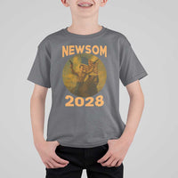 Gavin Newsom 2028 T Shirt For Kid Patriotic Leader President 48 Riding Bear - Wonder Print Shop