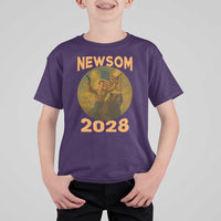 Gavin Newsom 2028 T Shirt For Kid Patriotic Leader President 48 Riding Bear - Wonder Print Shop