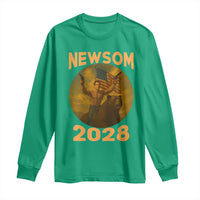 Gavin Newsom 2028 Long Sleeve Shirt Patriotic Leader President 48 Riding Bear - Wonder Print Shop