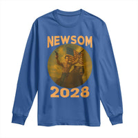 Gavin Newsom 2028 Long Sleeve Shirt Patriotic Leader President 48 Riding Bear - Wonder Print Shop