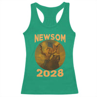 Gavin Newsom 2028 Racerback Tank Top Patriotic Leader President 48 Riding Bear - Wonder Print Shop