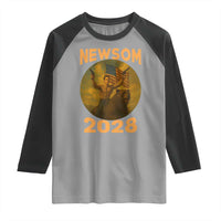 Gavin Newsom 2028 Raglan Shirt Patriotic Leader President 48 Riding Bear - Wonder Print Shop