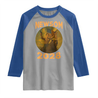 Gavin Newsom 2028 Raglan Shirt Patriotic Leader President 48 Riding Bear - Wonder Print Shop