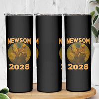Gavin Newsom 2028 Skinny Tumbler Patriotic Leader President 48 Riding Bear - Wonder Print Shop