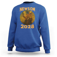 Gavin Newsom 2028 Sweatshirt Patriotic Leader President 48 Riding Bear - Wonder Print Shop
