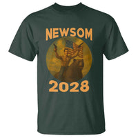 Gavin Newsom 2028 T Shirt Patriotic Leader President 48 Riding Bear - Wonder Print Shop