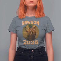 Gavin Newsom 2028 T Shirt For Women Patriotic Leader President 48 Riding Bear - Wonder Print Shop