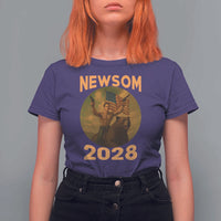 Gavin Newsom 2028 T Shirt For Women Patriotic Leader President 48 Riding Bear - Wonder Print Shop