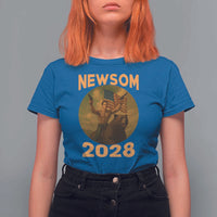 Gavin Newsom 2028 T Shirt For Women Patriotic Leader President 48 Riding Bear - Wonder Print Shop