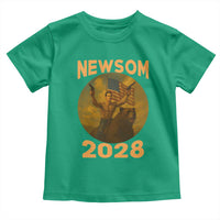 Gavin Newsom 2028 Toddler T Shirt Patriotic Leader President 48 Riding Bear - Wonder Print Shop