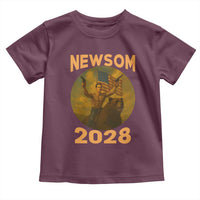 Gavin Newsom 2028 Toddler T Shirt Patriotic Leader President 48 Riding Bear - Wonder Print Shop