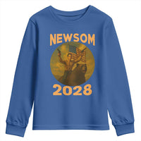 Gavin Newsom 2028 Youth Sweatshirt Patriotic Leader President 48 Riding Bear - Wonder Print Shop