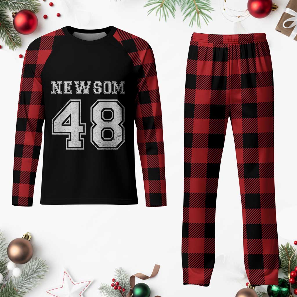 Newsom 48 Plaid Pajama Set Gavin Newsom 2028 Presidential Election Campaign - Wonder Print Shop