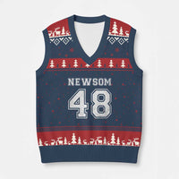 Newsom 48 V-Neck Knit Sweater Vest Gavin Newsom 2028 Presidential Election Campaign - Wonder Print Shop