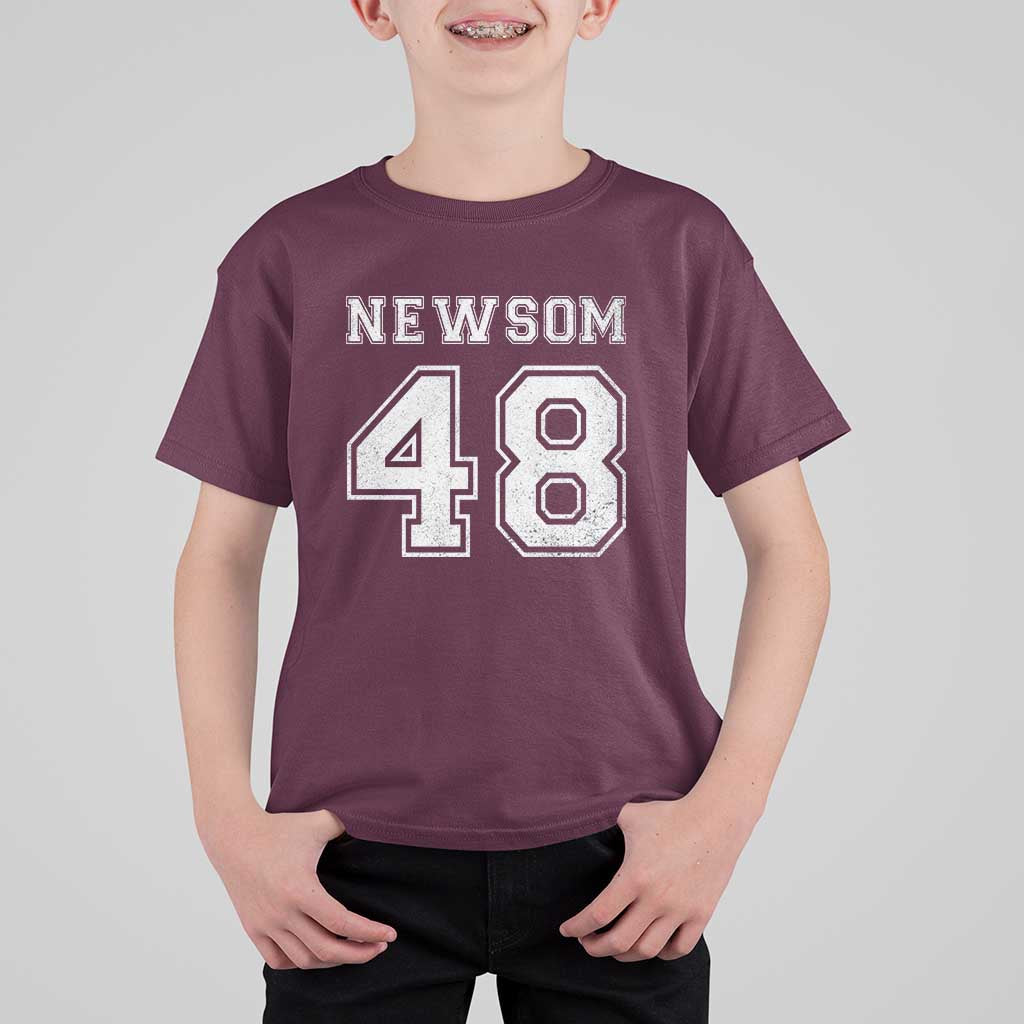 Newsom 48 T Shirt For Kid Gavin Newsom 2028 Presidential Election Campaign - Wonder Print Shop