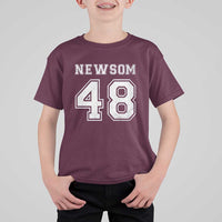 Newsom 48 T Shirt For Kid Gavin Newsom 2028 Presidential Election Campaign - Wonder Print Shop