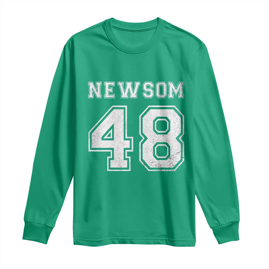 Newsom 48 Long Sleeve Shirt Gavin Newsom 2028 Presidential Election Campaign - Wonder Print Shop