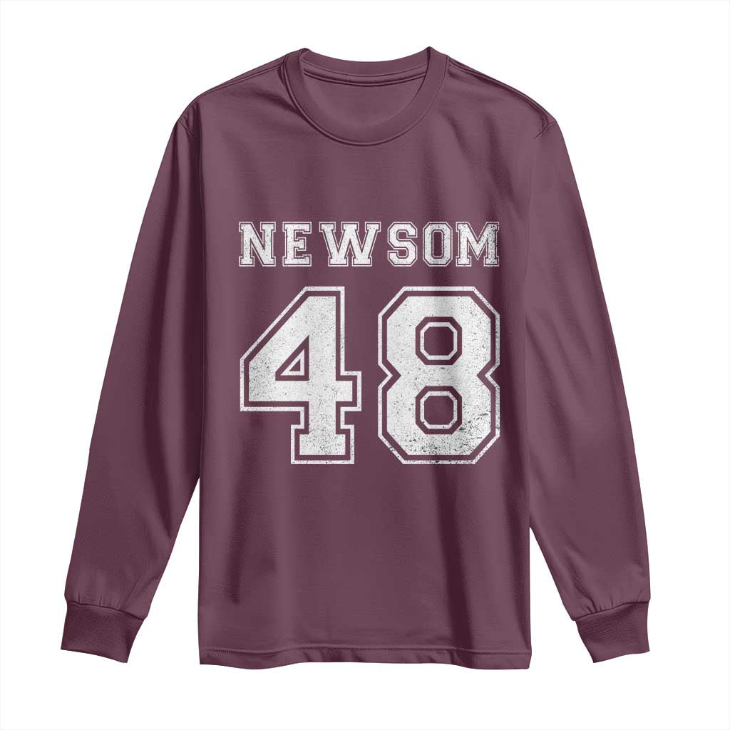 Newsom 48 Long Sleeve Shirt Gavin Newsom 2028 Presidential Election Campaign - Wonder Print Shop