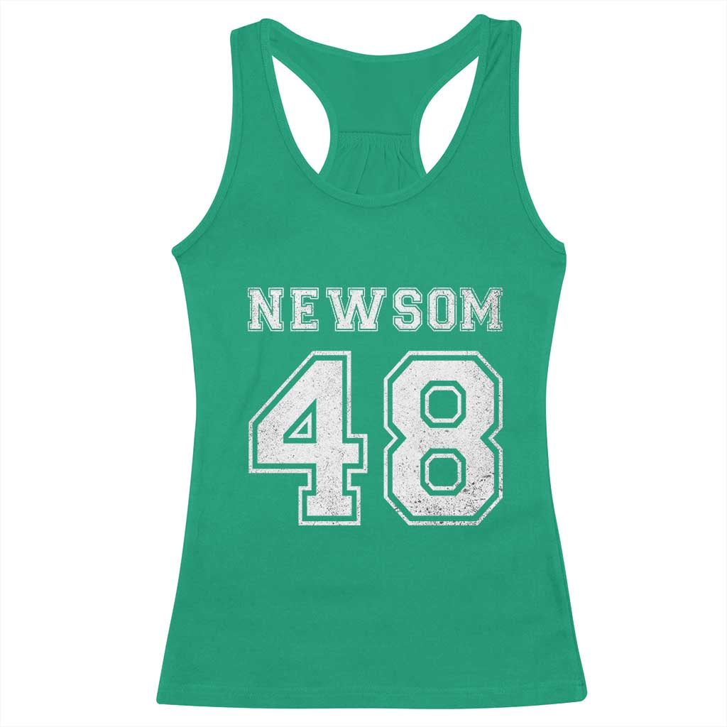 Newsom 48 Racerback Tank Top Gavin Newsom 2028 Presidential Election Campaign - Wonder Print Shop