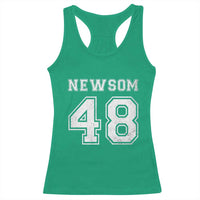 Newsom 48 Racerback Tank Top Gavin Newsom 2028 Presidential Election Campaign - Wonder Print Shop