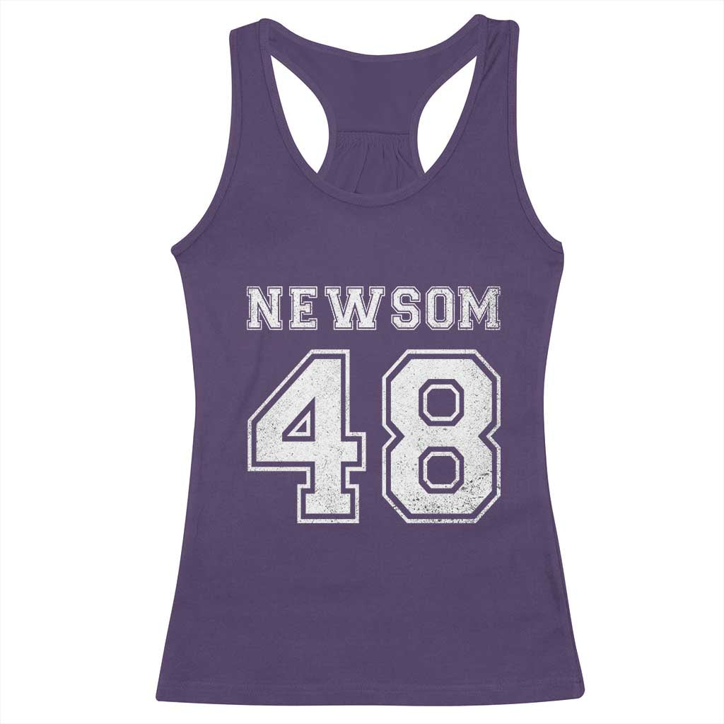 Newsom 48 Racerback Tank Top Gavin Newsom 2028 Presidential Election Campaign - Wonder Print Shop