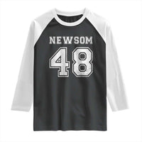 Newsom 48 Raglan Shirt Gavin Newsom 2028 Presidential Election Campaign - Wonder Print Shop