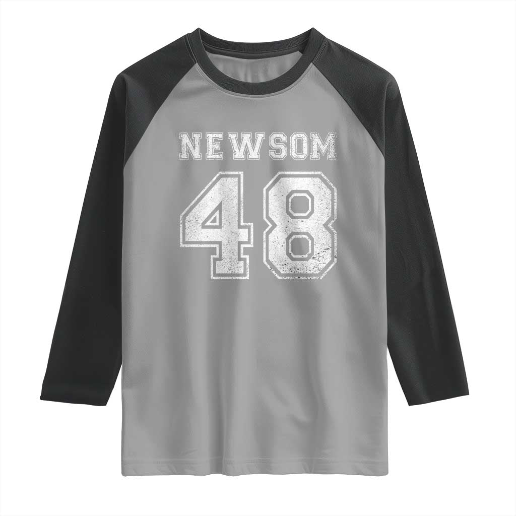 Newsom 48 Raglan Shirt Gavin Newsom 2028 Presidential Election Campaign - Wonder Print Shop