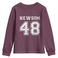 Newsom 48 Youth Sweatshirt Gavin Newsom 2028 Presidential Election Campaign - Wonder Print Shop