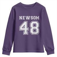 Newsom 48 Youth Sweatshirt Gavin Newsom 2028 Presidential Election Campaign - Wonder Print Shop