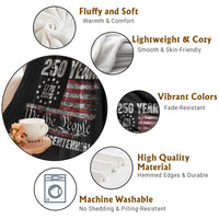 250 Years Semiquincentennial Throw Blanket 250th America Anniversary Independence Day USA Flag - Wonder Print Shop