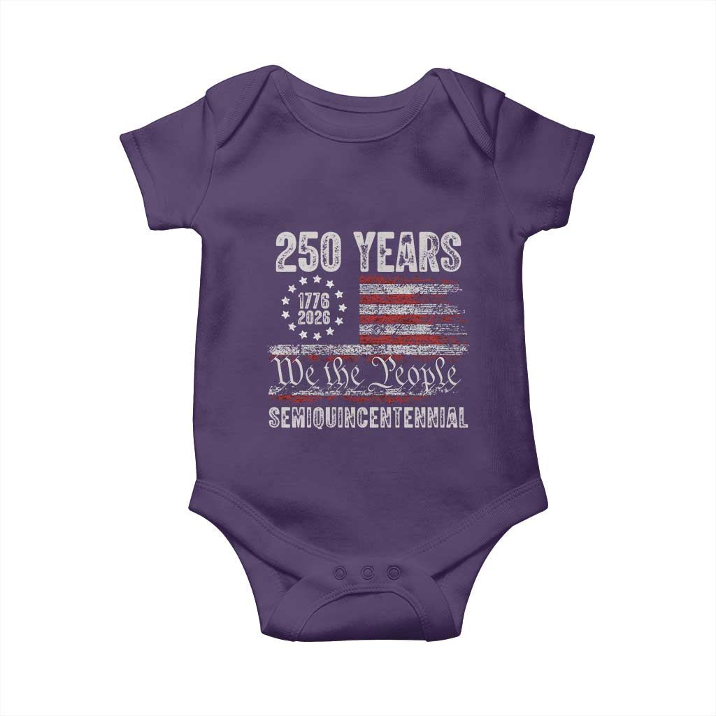 250 Years Semiquincentennial Baby Onesie 250th America Anniversary Independence Day USA Flag - Wonder Print Shop
