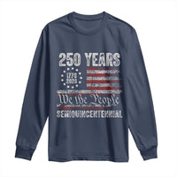 250 Years Semiquincentennial Long Sleeve Shirt 250th America Anniversary Independence Day USA Flag - Wonder Print Shop