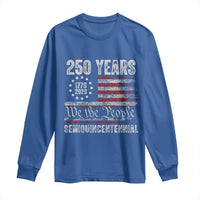 250 Years Semiquincentennial Long Sleeve Shirt 250th America Anniversary Independence Day USA Flag - Wonder Print Shop