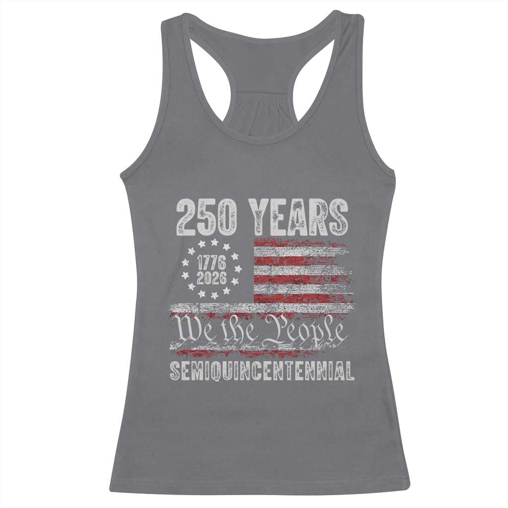 250 Years Semiquincentennial Racerback Tank Top 250th America Anniversary Independence Day USA Flag - Wonder Print Shop