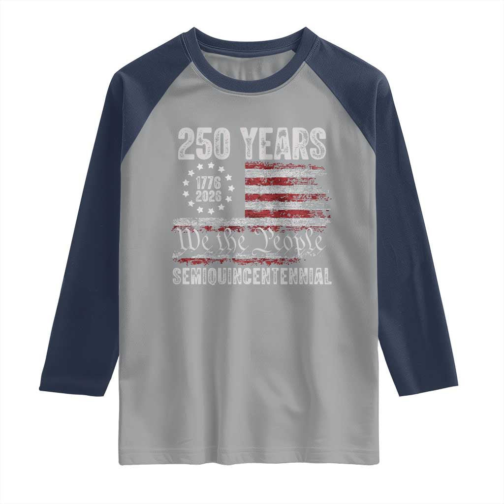 250 Years Semiquincentennial Raglan Shirt 250th America Anniversary Independence Day USA Flag - Wonder Print Shop