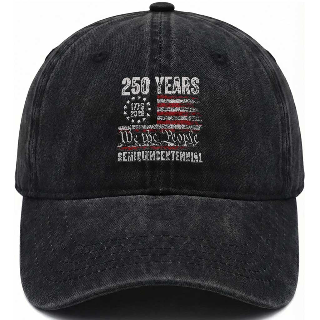 250 Years Semiquincentennial Washed Cotton Baseball Cap 250th America Anniversary Independence Day USA Flag