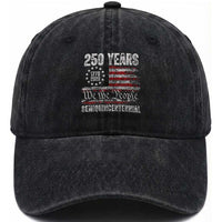 250 Years Semiquincentennial Washed Cotton Baseball Cap 250th America Anniversary Independence Day USA Flag