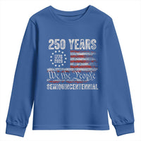 250 Years Semiquincentennial Youth Sweatshirt 250th America Anniversary Independence Day USA Flag - Wonder Print Shop