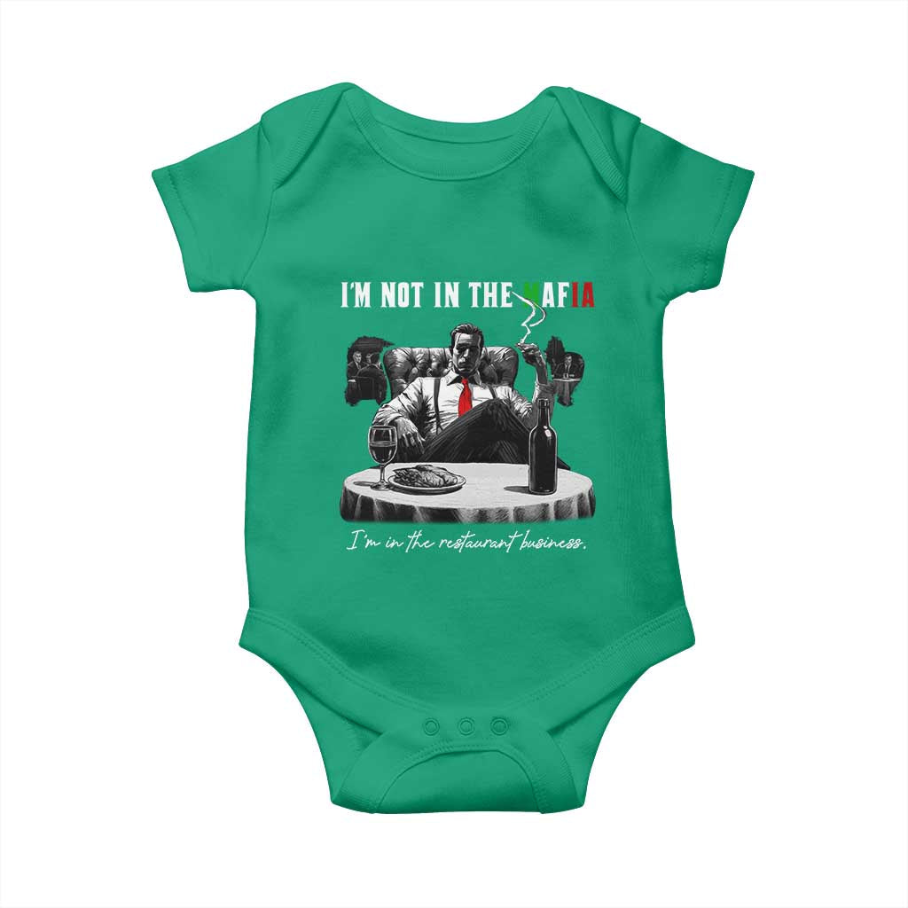 Funny Italian American Mafia Gangster Baby Onesie I Am Not In The Mafia I'm In The Restaurant Business - Wonder Print Shop