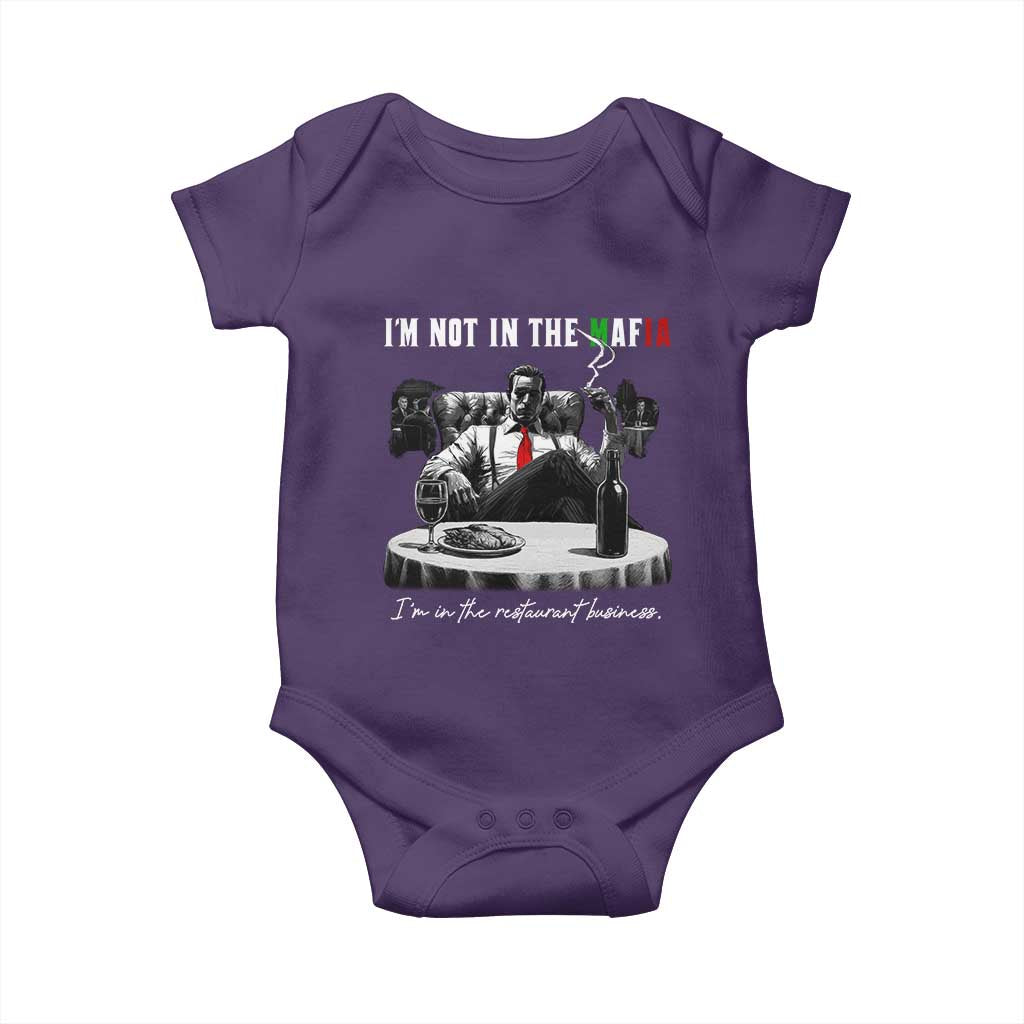 Funny Italian American Mafia Gangster Baby Onesie I Am Not In The Mafia I'm In The Restaurant Business - Wonder Print Shop