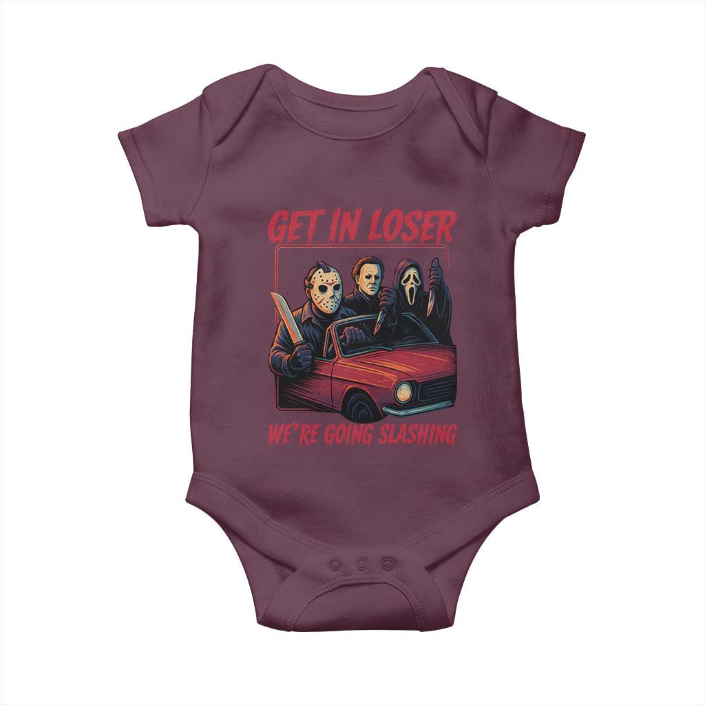 Funny Halloween Horror Slasher Baby Onesie Get In Loser We Are Going Slashing - Wonder Print Shop