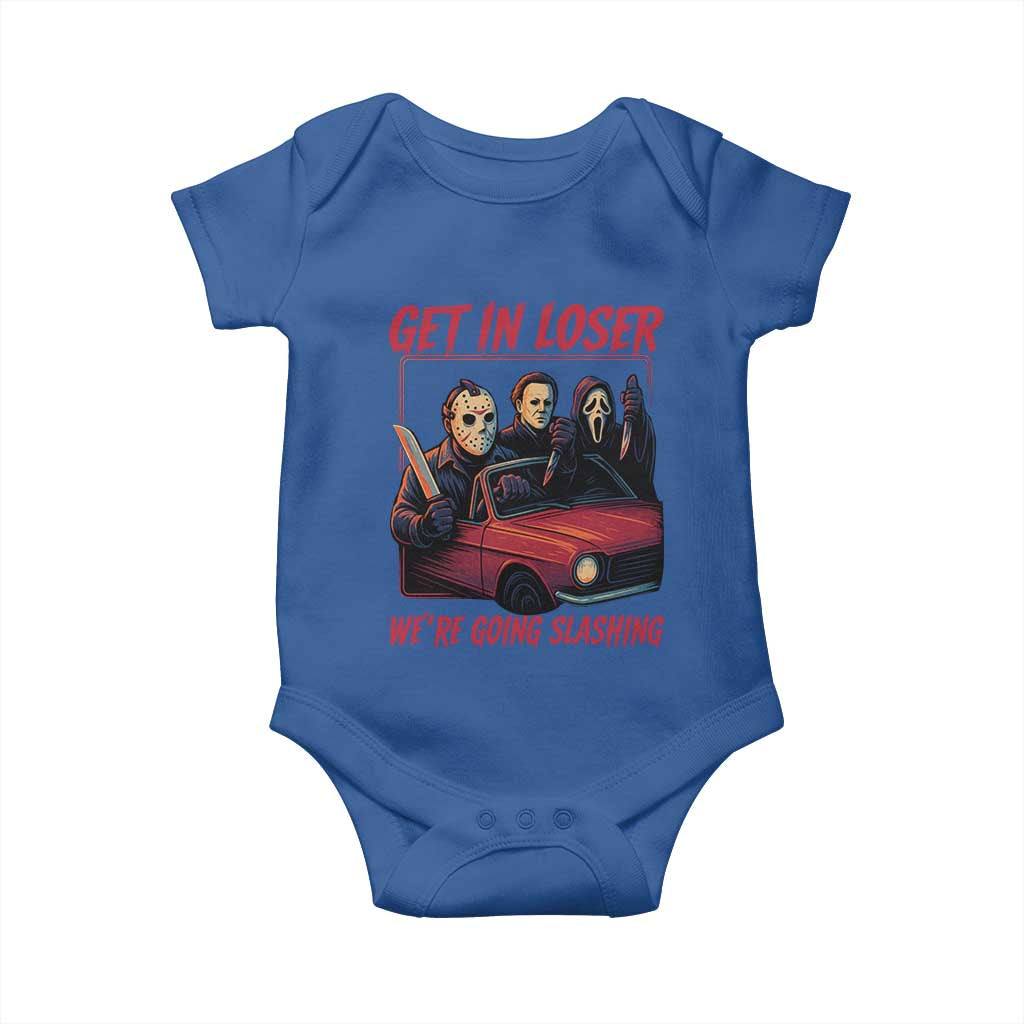 Funny Halloween Horror Slasher Baby Onesie Get In Loser We Are Going Slashing - Wonder Print Shop